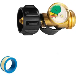 New Version Propane Gauge for 5-100 lb Tank, Universal QCC1 Propane Tank Gauge Level  Leak Detector Type -1 Connection for BBQ Gas Grill, RV Camper, Propane Tank (Single Pack)Quesear