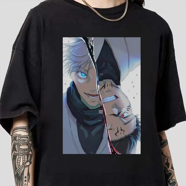 Gojo Sukuna Shirt, Megumi Sukuna JJK, Anime Manga Shirt, Anime Fans Gift Shirt, Gojo Sukuna Battle Jujutsu Kaisen, Megumi Shirt JJK