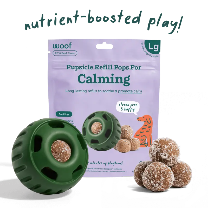 WOOF Calming Wellness Pops, Treat Refills for Pupsicle Interactive Dog Toy, Tasty Pops Infused with Soothing Ingredients