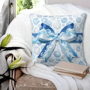 Bow Mixed Pattern Printed Throw Pillow, Soft High-Elastic Filling, Full No Deformation, Cushion For Sofa Bedroom, Comfortable For Long Sitting (With Insert)
