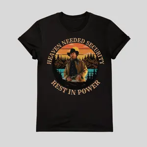 Retro Legendary #Chucknorriss Heaven Needed Security Graphic T-Shirt, Retro Rest In PowerR Inspired Sweatshirt, Vintage Action Hero Style Top, Unisex Fan Gift