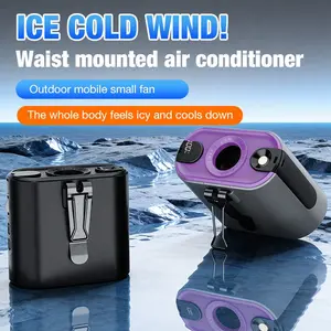 Multifunctional Waist Fan with 6000mah Large Capacity Battery, Long-Lasting, Knob Control, Stepless Speed Adjustment, Emergency Rechargeable