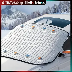 64''X48" Magnetic Car Windshield Snow Cover, Four-Season Car Window Snow Cover, Snow Cover, Anti-freezing and Anti-snow Windshield Sunshade, Magnetic Car Windshield Sunshade — Durable, easy to install