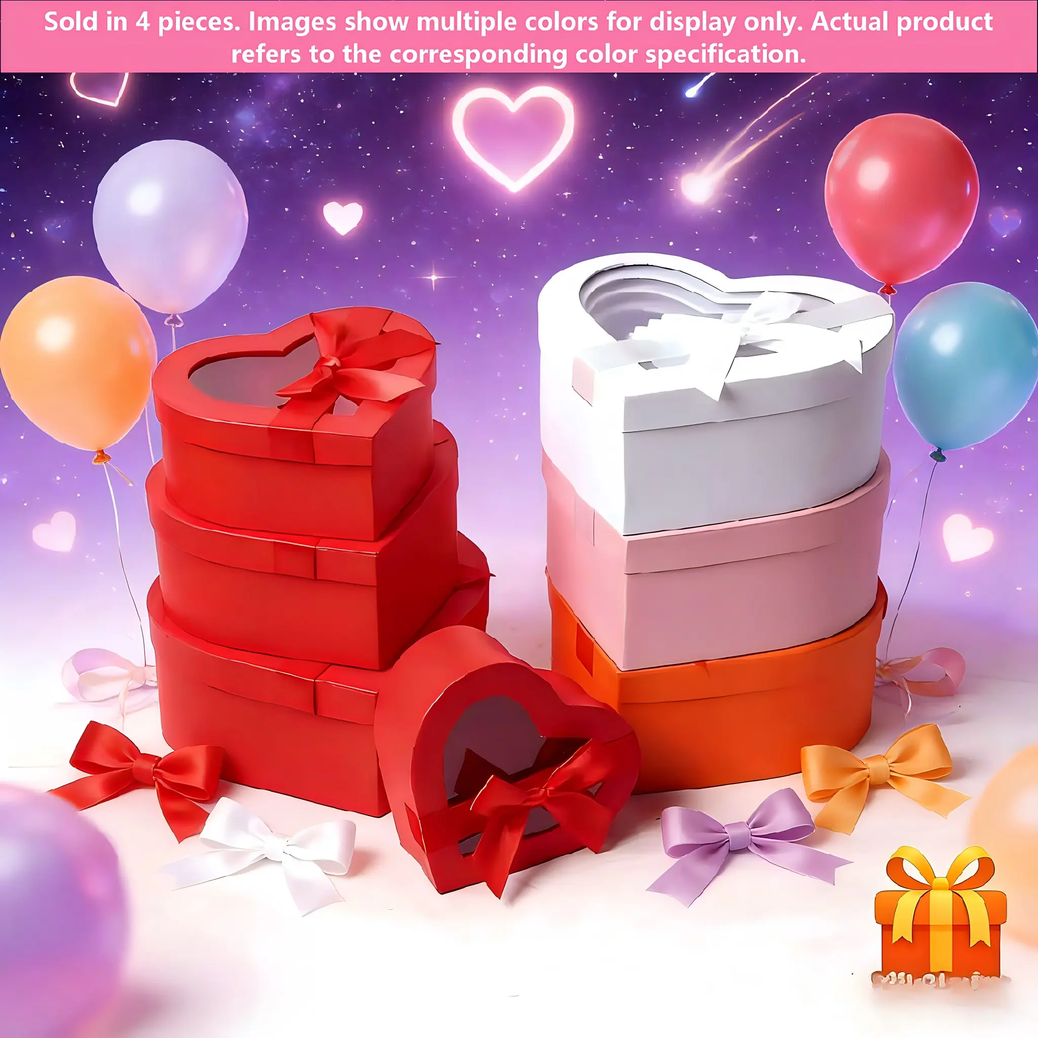 Perfect for Gifts! 4-Piece Heart Boxes Perfect Gift Bundle Valentine’s & Mother’s Day Must🎁 Romantic Gift Surprise Gifts