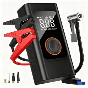 Jump Starter with Air Compressor, Portable Car Jumper, 150PSI Cordless Tire Inflator, 12V Jump Box for 5.0 Gas/3L Diesel Engine, Power Bank, 400LM Light, Car Battery Booster with Storage Bag Auto Auto Accessories