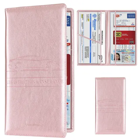 Premium Car Registration and Insurance Card Holder Car Registration & Insurance Card Holder, Magnetic Closure Vehicle Organizer, Car Essential Document Wallet, Spring Gift, for Pokemon Cards Holder, Compact Car Accessories, Essential for Owners