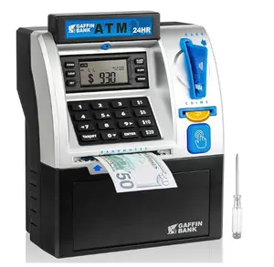 Piggy Bank for Boys and Girls Kids Banknote and Coin Safe Money Bank Electronic ATM Cash Coin Bank Piggy Bank with Password Decor Door Ornaments White