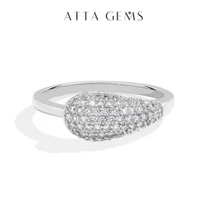 Trendy Round Lab-Created Moissanite Ring Simple Engagement Classic Unique Designed Rings Wedding Engagement Bands Fine Jewelry R244