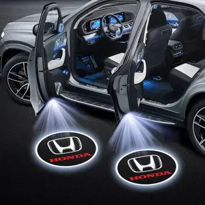 2Pcs LED Car Door Welcome Light HD Projector Lamp Accessories For Honda Civic Fit Accord City Vezel CR-V S660 Odyssey HR-V