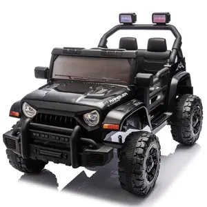 12V Kids Ride On Car with 2.4G Remote Control Dual Drive Four-Wheel Suspension Slow Start LED Headlights Bluetooth MP3 USB Quick Detachable Steering Wheel for Ages 2‑4