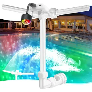 Pool fountain for abovein ground pool multicolor waterfall sprinkler with clear extension tube adjustable dualspray aerator for cooling system pool spa replacement parts accessories