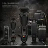 LQT Men's Stainless Steel 5-in-1 Barber Equipment Kit - Adjustable Cordless USB Rechargeable Hair Clipper, T-Edge Tool, Detail Groomer, Electric Shaver, Nose Trimmer with LED Digital Display, Birthday Gift for Home/Salon Chop/Buzzcut Use
