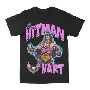 Bret "Hitman" Hart Graphic Tee, Unisex Cotton Shirt, Best Gift For Women And Men