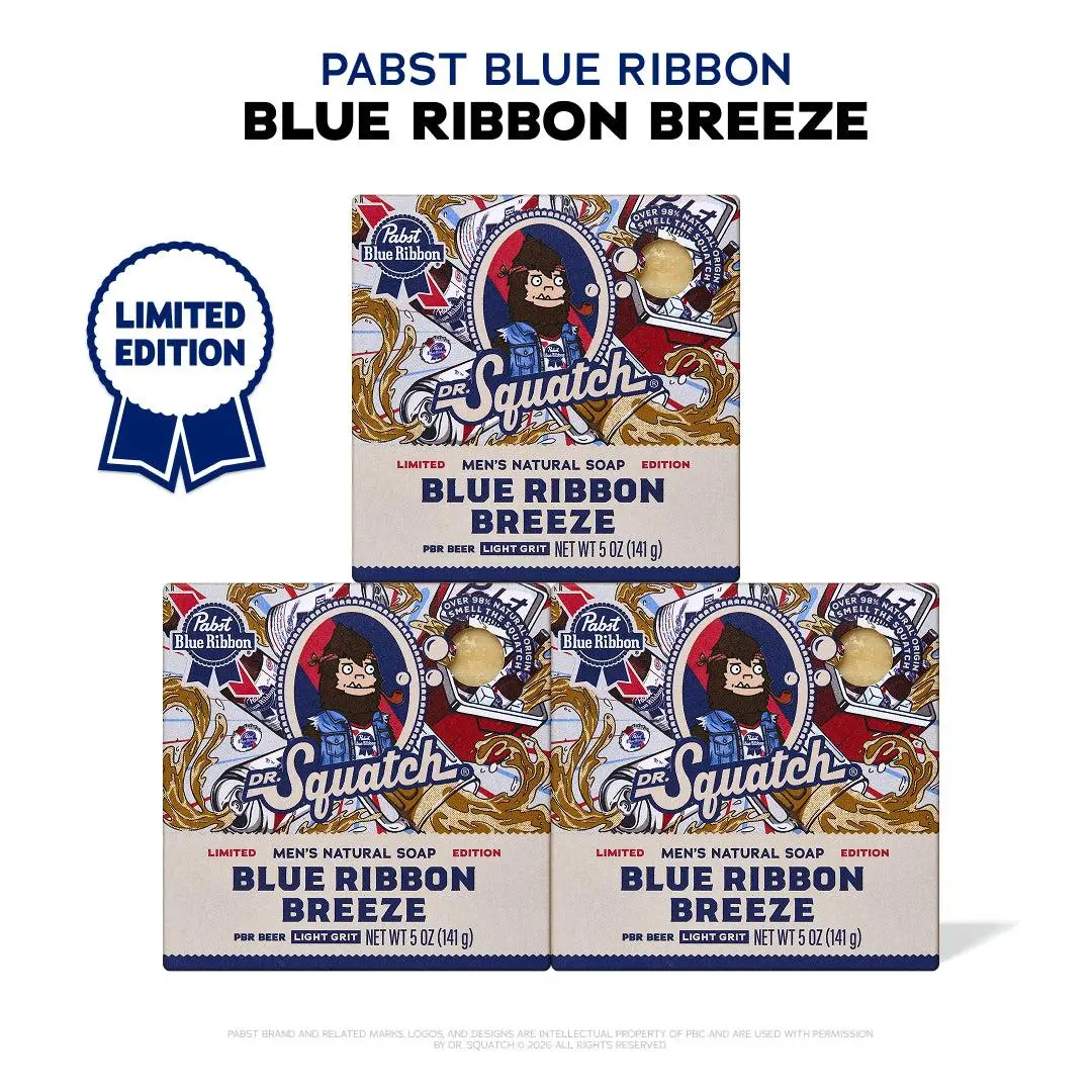 PBR Blue Ribbon Breeze 3-Pack - Dr. Squatch Exclusive Limited Edition Bar Soap PBR Blue Ribbon Breeze 3-Pack - Dr. Squatch Exclusive Limited Edition Bar Soap