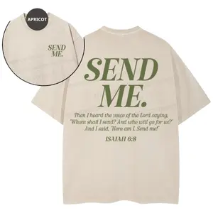 Send Me Isaiah 6:8 Christian Graphic Tee, Here I Am Lord Bible Verse Shirt, Inspirational Faith-Based Design, Crew Neck T-Shirt, Streetwear Short Sleeve Tshirt, Unisex Menswear Womenswear Top