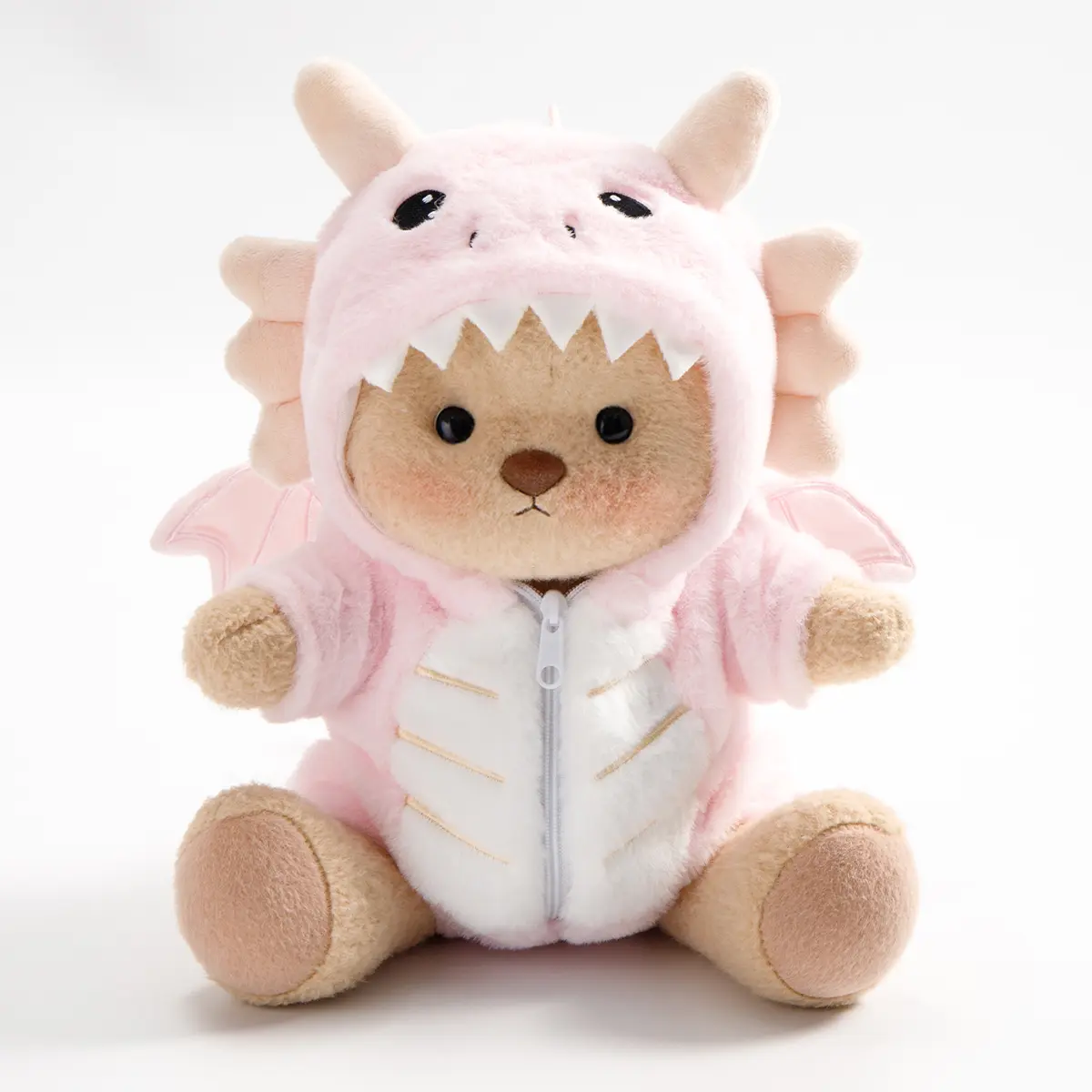 Getahug Pink Flying Dinosaur Teddy Bear - Handmade Jointed Moveable Stuffed Animal, Collectible Soft Huggable Stuffie, Cute Gift for Kids