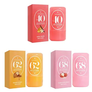 Jelly Perfume Balm Set for Women 3x5g, Vanilla Amber Caramel Almond, Long Lasting Travel Size, Lychee Fruity Scent Collection