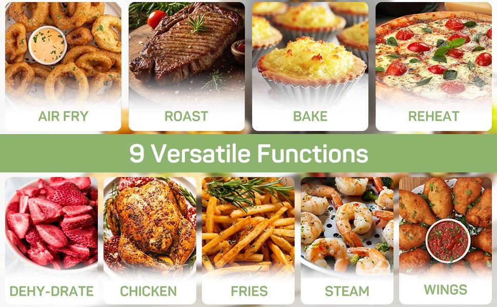 Air Fryer, 6-Quart with Viewing Window, 12-in-1 Functions - Air Fry, Roast, Reheat, Dehydrate, Bake, Steam, and More, 400°F Max Temperature Air Fryer, 6-Quart with Viewing Window, 12-in-1 Functions - Air Fry, Roast, Reheat, Dehydrate, Bake, Steam, and More, 400°F Max Temperature