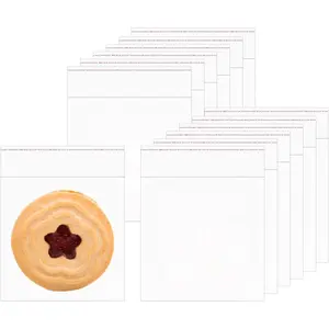 Cookie Bags 3x3" 200 count Small Candy Bags Clear  Bag Self Sealing Cellophane Bags Square  Plastic Bag for Packaging  Favor Snacks Soap Bakery Dessert Cards 12 Sizes to Choose from