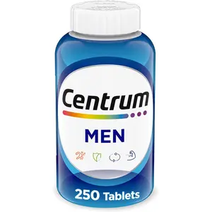 Centrum Men's Healthcare Dietary Multivitamin, Gluten-Free Non-GMO Multimineral Supplement with Vitamin D3, B Vitamins, Antioxidants - 250 Count Dietary Edible Zinc Fitness Muscle