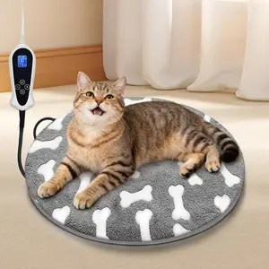 16 in Pet Heating Pad, Obtained MET and UL Dual Certification, Smart 1-24 Hours Thermostat Switch, Indoor Heated Pad for Dogs Cats Rabbit