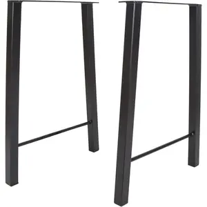 28" Metal Table Legs Heavy Duty - Industrial DIY Furniture Replacement Legs for Coffee Tables, Desks, Workbenches & Chairs - 2-Piece Set, Black Finish-TK