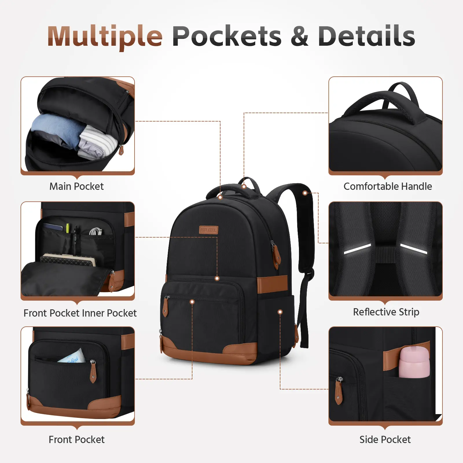 RealCool Laptop Backpack, 31L Travel Backpacks Gift for Women Men, Fits up  to 15.6-17 Inch,Water Resistant College Bookbag, for School Business Trip -  TikTok Shop