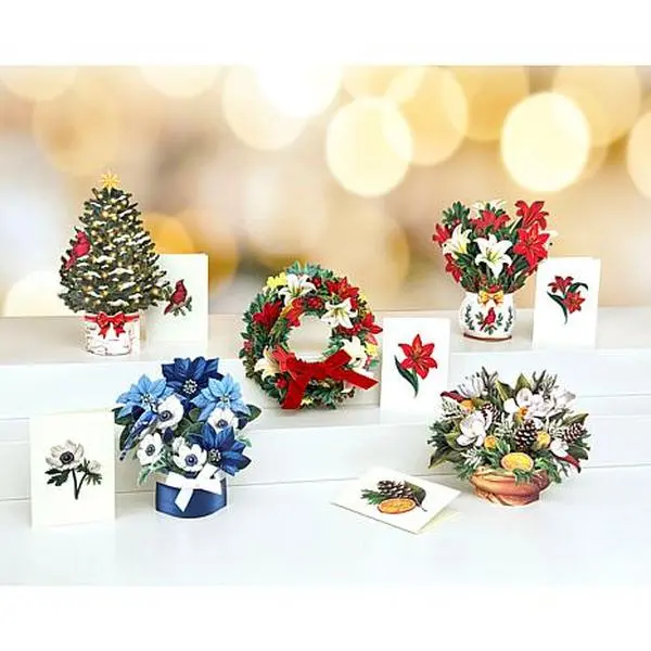 Crafts & Sewing FreshCut Paper Set of 5 Holiday Mini Pop-Up Cards