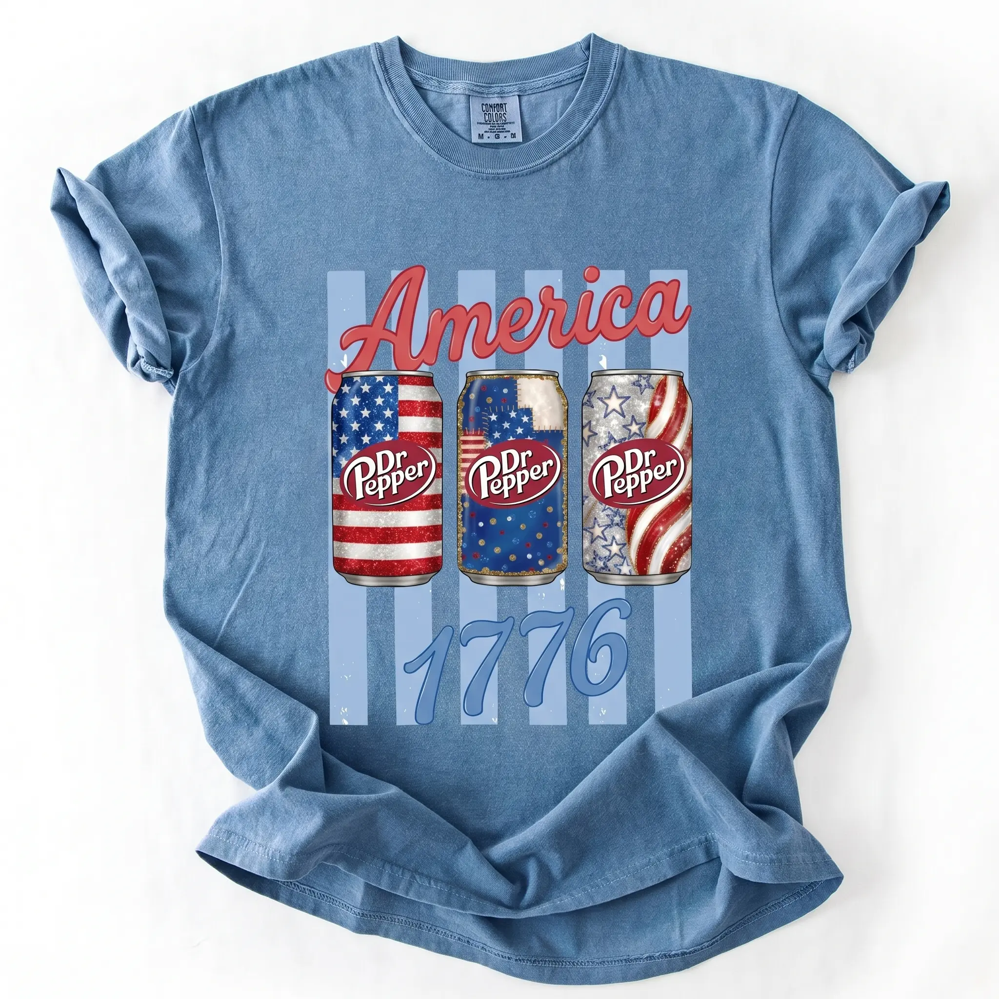 Dr. Pepper America 1776 Shirt, Vintage Soda Can Patriotic Tee, Fourth Of July USA Graphic