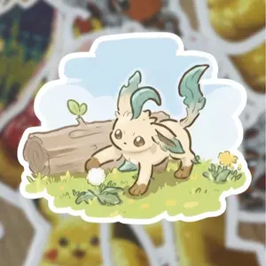 Leafeon Cute Forest Vinyl Sticker – Kawaii Nature Vinyl waterproof sticker, Gift for lovers Sticker, Decal for Laptop, Water Bottle, Car, Gamer Gift