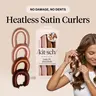No Damage, No Dents Heatless Satin Curlers - Kitsch Heatless Overnight Curling Rods - 4PC Jumbo-Sized XL Flexi Rods - Heatless Hair Curler Heat Free Curls Heatless Styling Tools Heatless Curling Wrap Heatless Curls Overnight