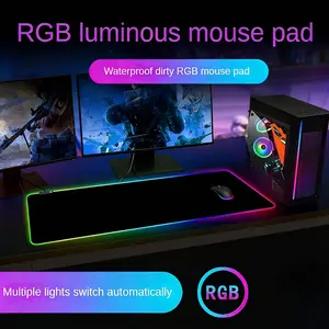 RGB Gaming Mouse Pad, Large LED Desk Mat with Multiple Light Modes, Waterproof Non-Slip Rubber Base, Extended Keyboard Pad for Gamer PC Laptop, Cool RGB Glow Mousepad for E-Sports Setup
