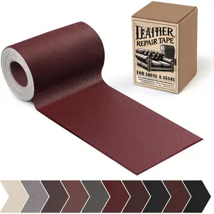 Leather Repair Patch, 3 x 60In Self Adhesive Leather Repair Tape Kit for Furniture, Couch, Sofa, Office,  Seats,  Interior, Vinyl Repair Kit ( Red)