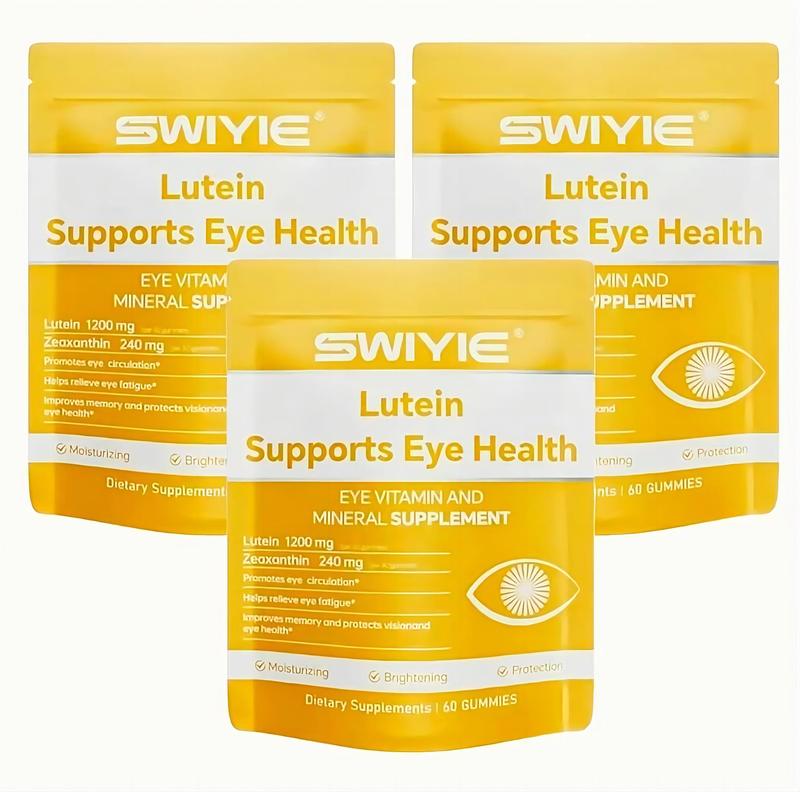 Swiyie Lutein & Zeaxanthin Gummies - Eye Health Supplement with Astaxanthin, Vitamin C E- Blue Light Defense, Vision Support, Berry Flavor - 60 Healthcare Dietary Fitness Edible vit b12 dietary edible fitness swivie lutein collagen Colagen goomz Bathroom