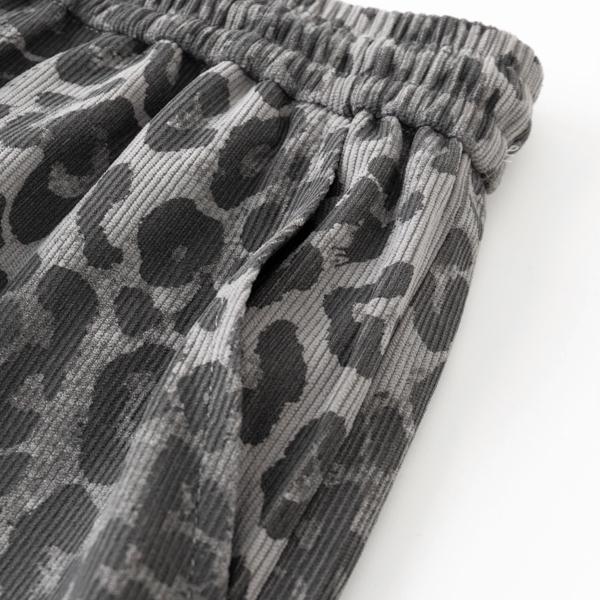 Men's Soft Brown Leopard Print Wide Leg Pants, Casual Drawstring Baggy Trousers, Perfect for Street, Skate, Daily & Streetwear