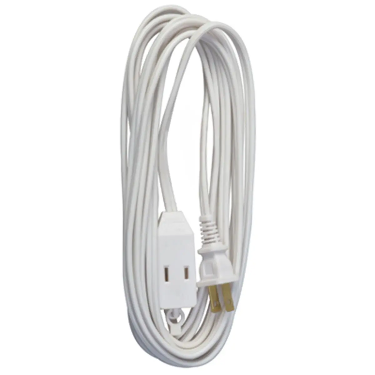 Master Electrician 09415ME White Vinyl Extension Wire - 16-2 Gauge, 20 ft, UL Listed, Polarized with Cube Tap, Ideal for Home Large Appliance Use