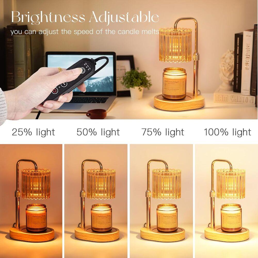 Elegant Flower Bellflower Scent Lamp - Adjustable Height Wax Melt Warmer with Timer, 2 Extra Bulbs, Indoor Bedroom Decor (Golf Space Accent)