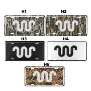 KING RANCH Camo License Plate v2, 12" x 6" Aluminum Vanity Tag for US Vehicles, best gift, Old School Bottomland Camo/ Duck Camo/ Woodland Camo Vanity Plate