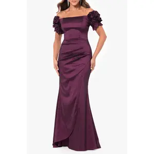 Xscape Evenings Taffeta Off the Shoulder Gown 6394X