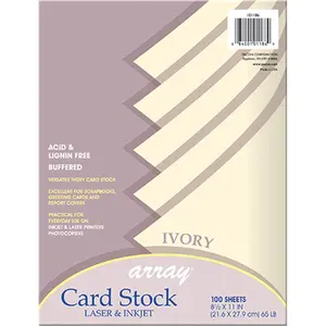 Pacon PAC Array Card Stock - Ivory, 65Lb Acid-Free Office Paper, Film-Wrap Pack, Compatible with Inkjet-Laser Printers for Computers & Office Stationery Supplies