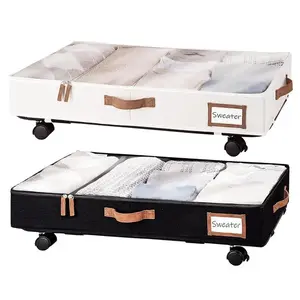 Under Bed Storage Box with Wheels Dust Proof Clothes Storage