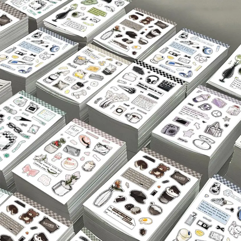 8 Set Original Weekend Wait Stickers DIY Hand Account Small Cards Phone Case Decoration Korean Style, Flat Sticker Type