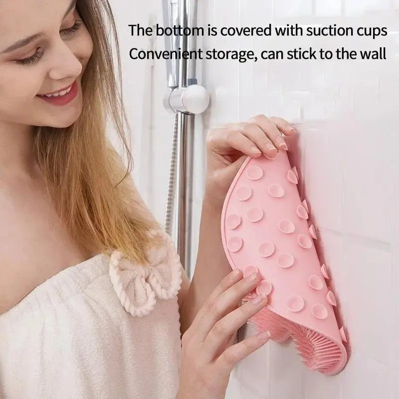 Foot Wash Brush Rub Back with Sucker Brush Bathroom Tool Foot Massage Pad Shower Massage