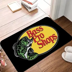 Bass Pro Shops Flannel Door Mat – Iconic Bass Fish Logo Design, Outdoor Retail Brand Print, Non-Slip Indoor/Outdoor Mat for Fishing & Outdoor Enthusiasts