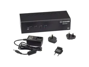 Black Box KV6224DP KVM Switch - Dual-Monitor, DisplayPort 1.2, 4K 60Hz, USB 3.0 Hub, Audio