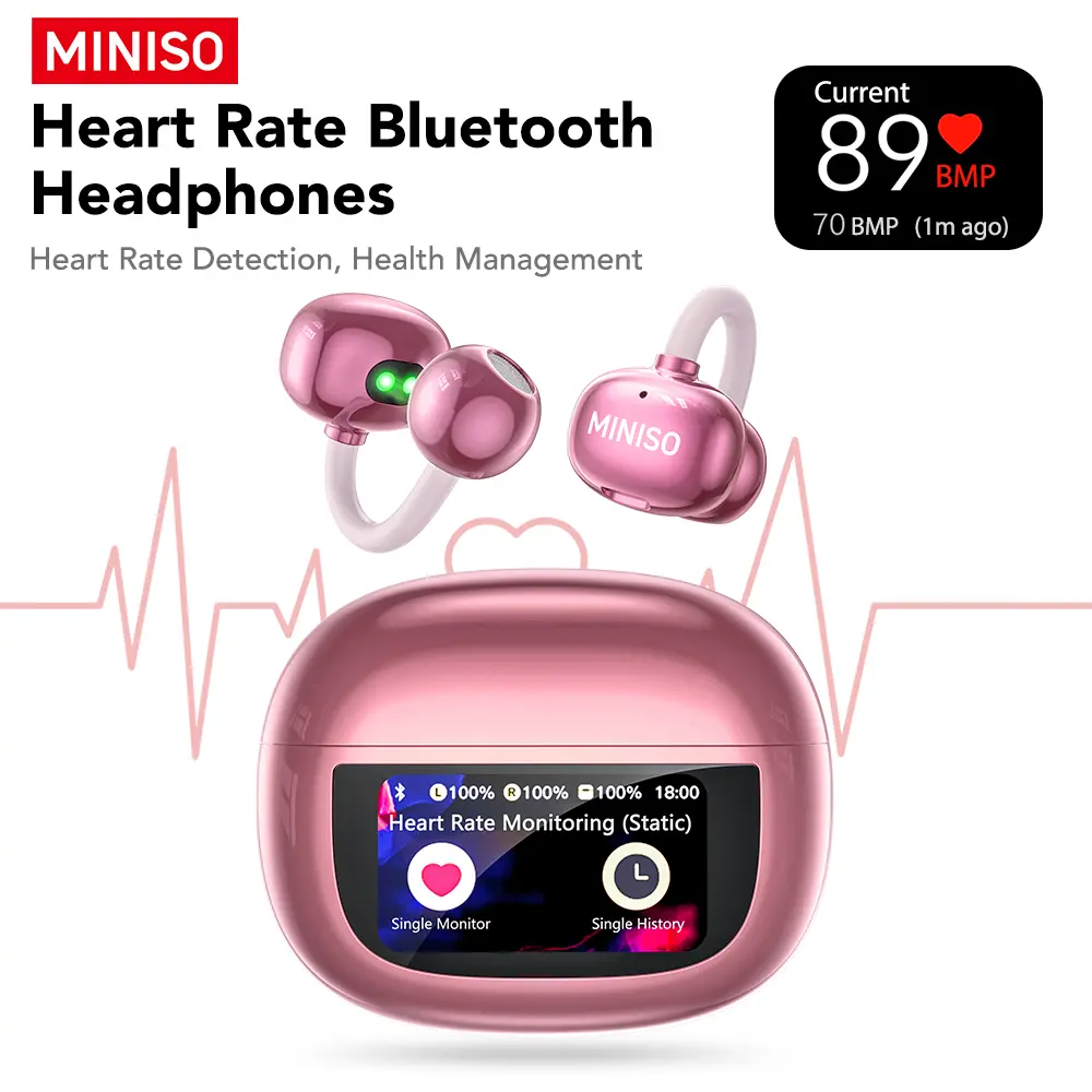 MINISO MS212 Clip On Wireless Headphones with 2025 Bluetooth 6.0