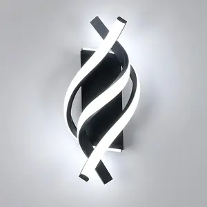 LED Spiral Wall Lamp Three-Color Dimmable, Simple Hanging Light, Suitable for Living Room, Bedroom, Dining Room, Corridor, Modern Mood Lighting