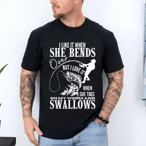 I Like It When She Bends Over Hoodie, Funny Fishing Joke Sweatshirt, Adult Humor Tshirt, Fishing Pun Hoodie, Sarcastic Fishing Tshirt, Unisex Sweater Pullover Tee