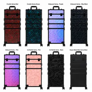 KEEYOTEK Makeup and Nail Tool Storage Organiser with Pink, Purple, Blue-Black, Red Burst, Green Burst, Black Ink, Pink Ink Designs