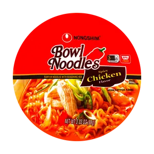 NONGSHIM Korean Bowl Noodles - Spicy Chicken Soup Flavor, 86g - Ready in 3 Minutes!